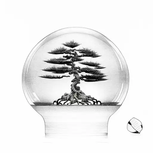 Broken Light Bulb with bonsai tree growing out  tattoo design idea