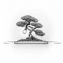 Broken Light Bulb with bonsai tree growing out the light Bulb  tattoo design idea