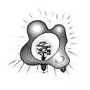 Broken Light Bulb with bonsai tree growing out the light Bulb  tattoo design idea