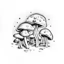  mushroom, note, brick, flower  tattoo design idea