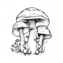  mushroom, note, brick, flower  tattoo design idea