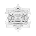 Geometric shapes with peanut in between no shades tattoo design idea