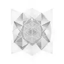Geometric shapes with peanut in between no shades tattoo design idea