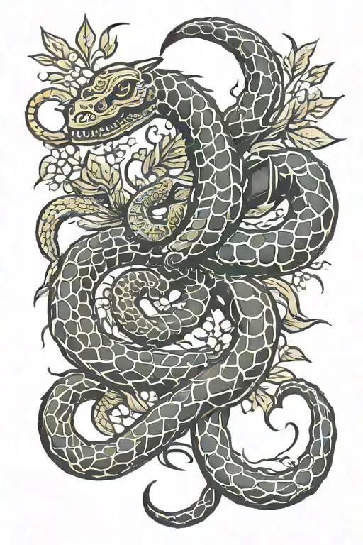 scorpion and snake tattoo design idea