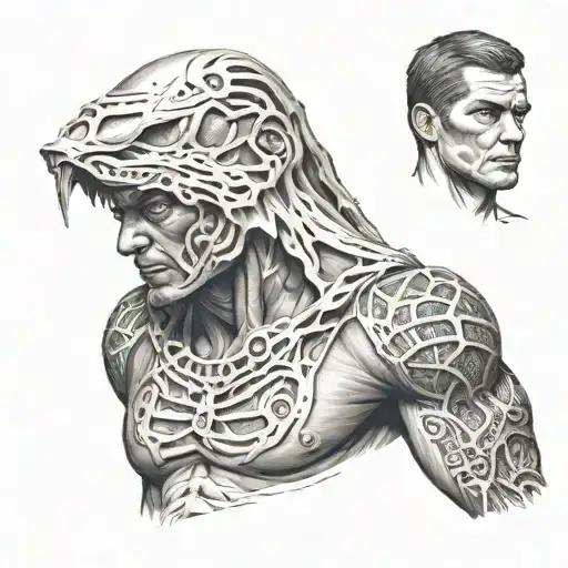 composite man tattoo design idea