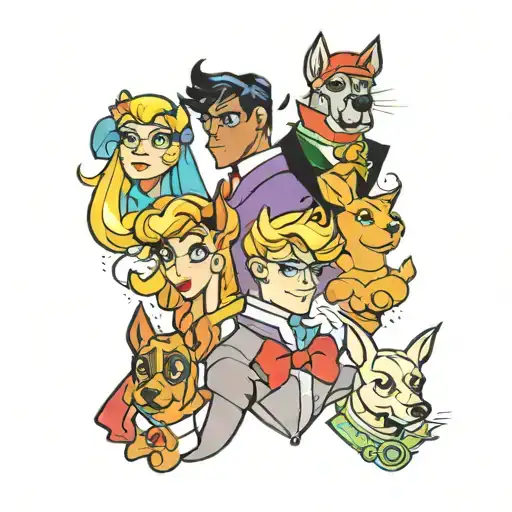 scooby doo, sailormoon, tuxedo mask, supernatural  tattoo design idea