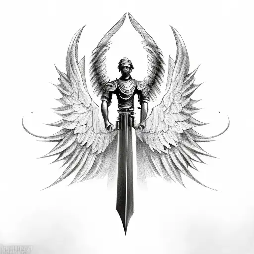Buy Angel Versus Devil Vector Illustration. Michael, Angel, Archangel,  Saint, God, Lord, Heaven, Satan, Devil, Evil, War, Battle, Tattoo Online in  India - Etsy