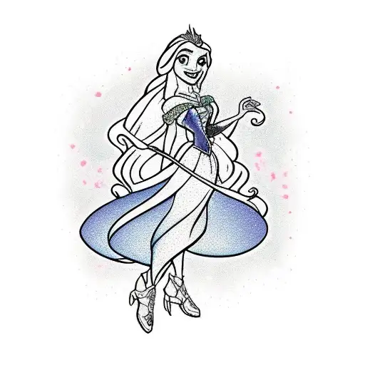 disney princess rapunzel in dark style tattoo design idea