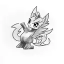 pokemon and my little pony together tattoo design idea