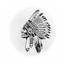 Air force chief's insignia incorporated into a Native American headdress tattoo design idea