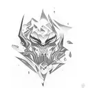 Darkness and abstract art fusion tattoo design idea