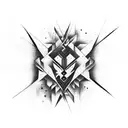 Darkness and abstract art fusion tattoo design idea