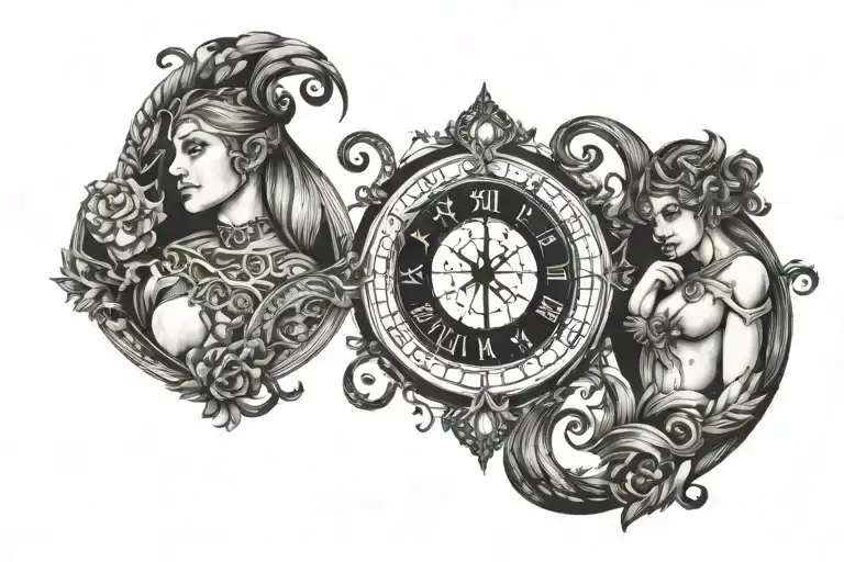 Virgo Libra Capricorn merged tattoo design idea