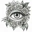 Can you design a custom full sleeve tattoo that has an eye with eyelashes 😍 and below that design u tattoo design idea