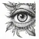 Can you design a custom full sleeve tattoo that has an eye with eyelashes 😍 and below that design u tattoo design idea