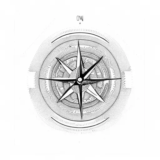 dragon mountains Road compass maps  tattoo design idea