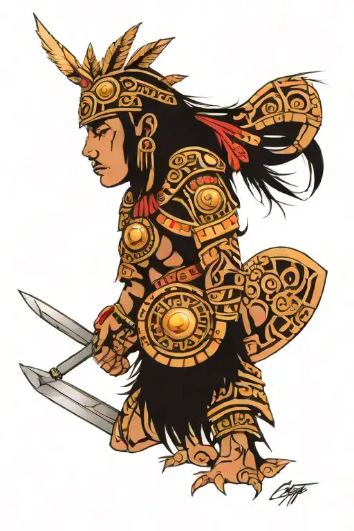 inca warrior tattoo design idea