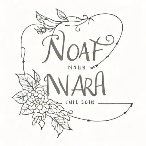 NAMES - NOAH AND NARA tattoo design idea