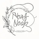 NAMES - NOAH AND NARA tattoo design idea