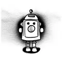 cute robot tattoo design idea