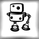 cute robot tattoo design idea