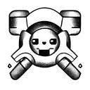 cute robot tattoo design idea