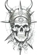 skull viking compass tattoo design idea