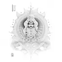 Rajkumar name followed by bala ji tilak tattoo design idea