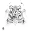 Rajkumar name followed by bala ji tilak tattoo design idea