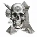 skull egypt gods pyramids underneath There tattoo design idea