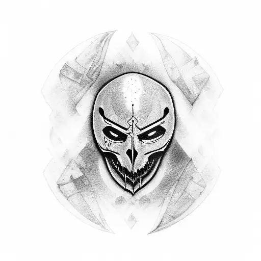 ghostface with knife tattoo design idea
