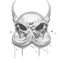 ghostface with knife tattoo design idea