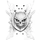 ghostface with knife tattoo design idea