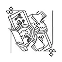 cursive house with deck of cards tattoo design idea