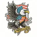 German eagle USA flag tattoo design idea