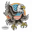 German eagle USA flag tattoo design idea