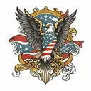 German eagle USA flag tattoo design idea