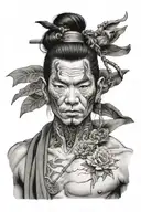 gojo satoru gojo without blindfold tattoo design idea