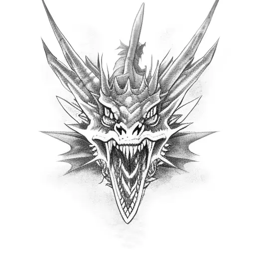 Dragon with m-16 rifle tattoo design idea