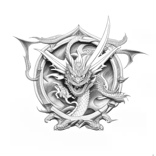 Dragon usmc tattoo design idea