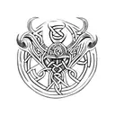 Viking Celtic bindrunes symbolizing strength and rebirth and a phoenix  tattoo design idea