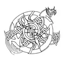 Viking Celtic bindrunes symbolizing strength and rebirth and a phoenix  tattoo design idea