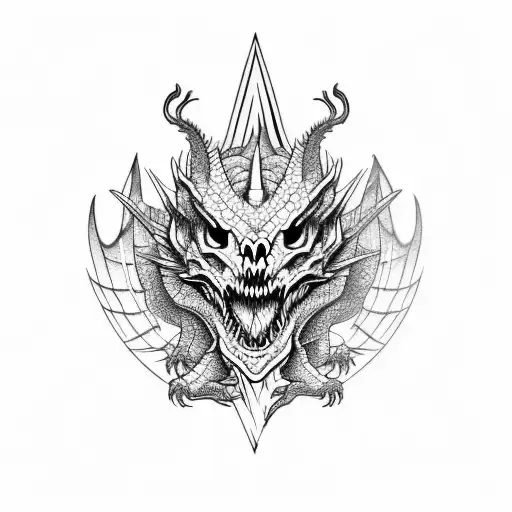 Dragon Skeleton tattoo design idea