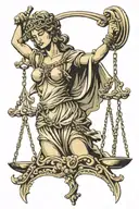 lady justice blindfolded tattoo design idea