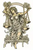 lady justice blindfolded tattoo design idea