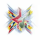 Traditional tattoo of a Scottish tartan pattern incorporating the flag tattoo design idea