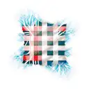 Traditional tattoo of a Scottish tartan pattern incorporating the flag tattoo design idea