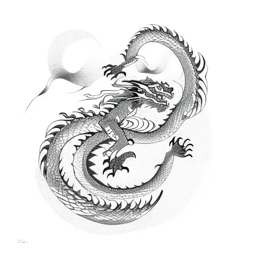 dragon traditionnel japonais tattoo design idea