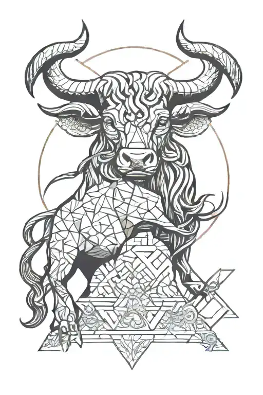 bull zeus y poseidon tattoo design idea
