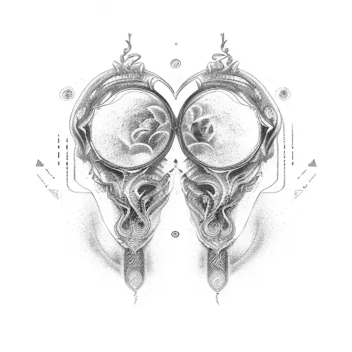 gemini with date and heartbeat tattoo design idea